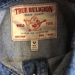 True Religion Light Blue Men’s Denim Jeans with Logo Patch